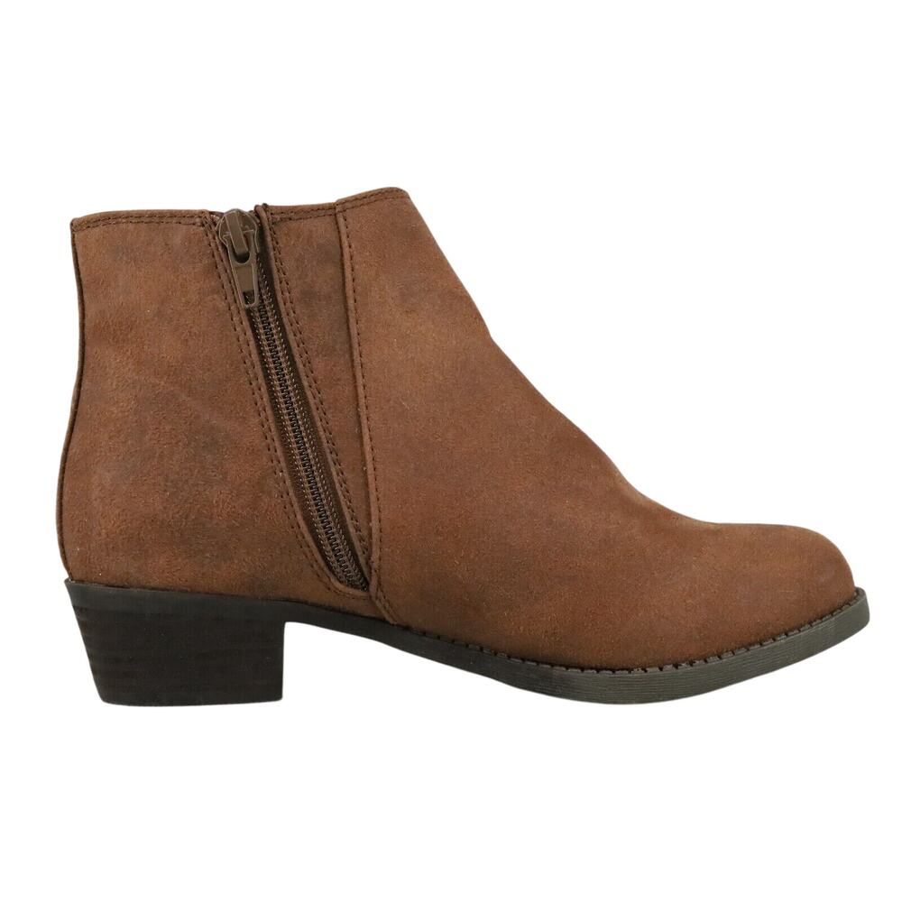 Carlos Santana Boots Womens 5.5 M Brown Faux Suede Booties Side Zip Heels New - Picture 12 of 13